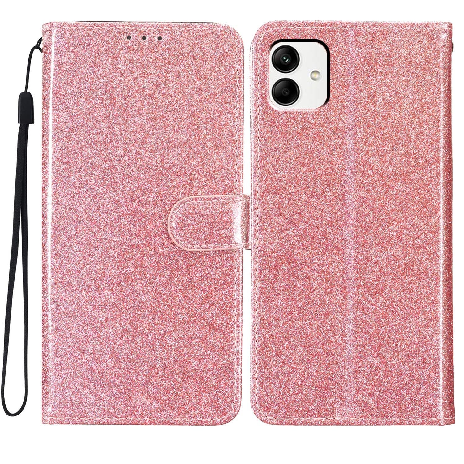 For Samsung Galaxy A05 4G Glittery PU Leather Wallet Phone Case Shockproof Flip Stand Cover
