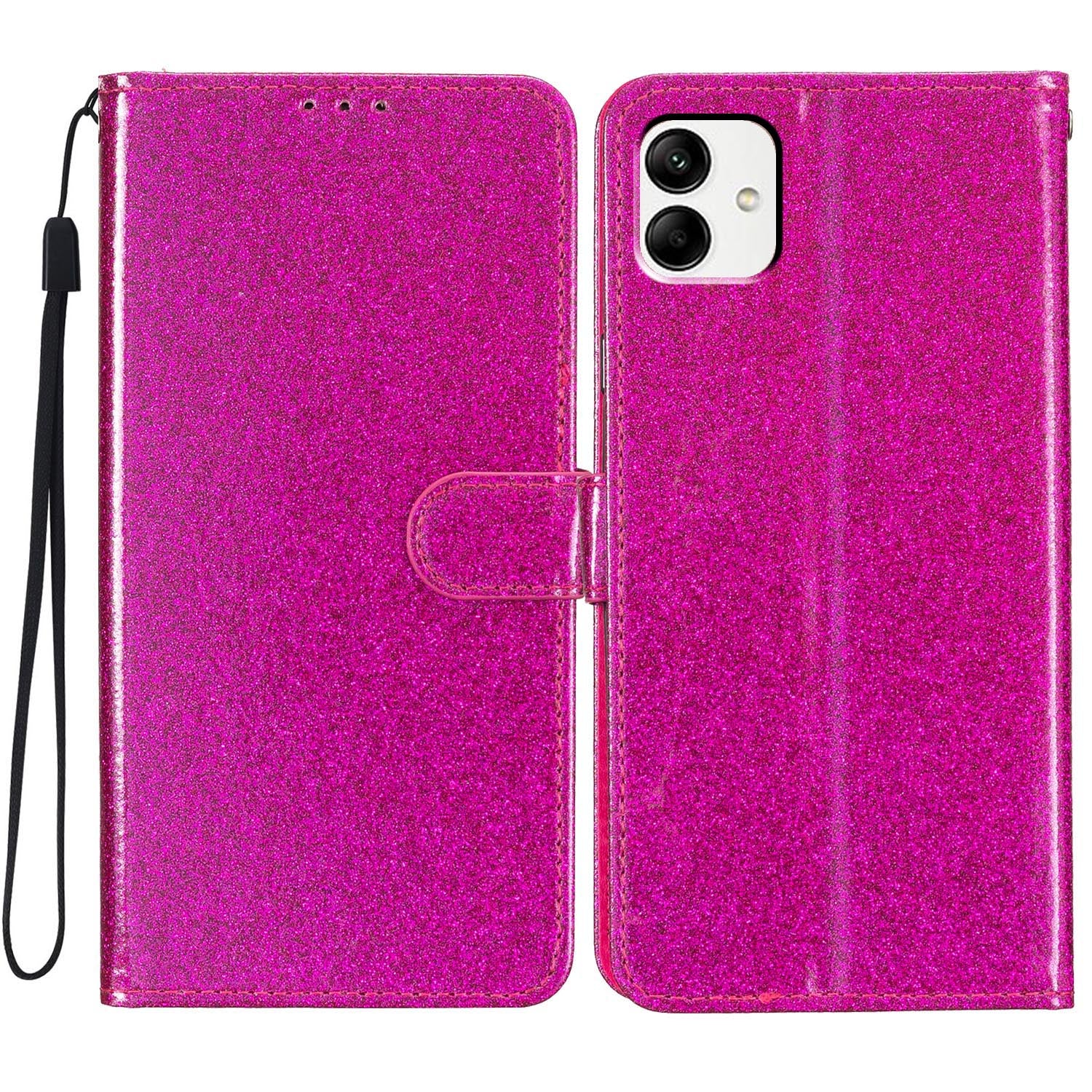 For Samsung Galaxy A05 4G Glittery PU Leather Wallet Phone Case Shockproof Flip Stand Cover
