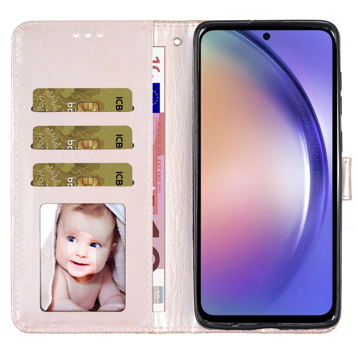 For Samsung Galaxy A05 4G Glittery PU Leather Wallet Phone Case Shockproof Flip Stand Cover