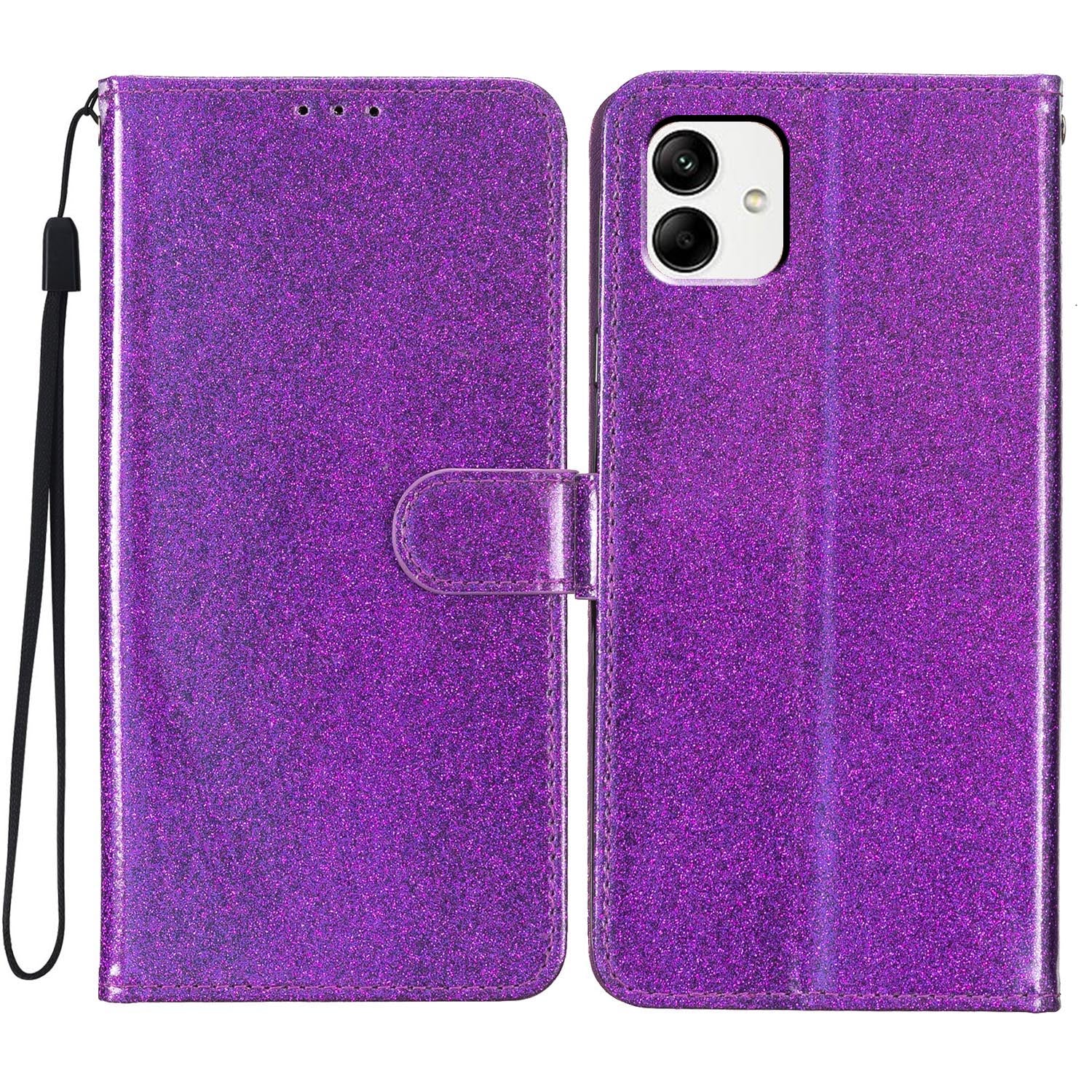 For Samsung Galaxy A05 4G Glittery PU Leather Wallet Phone Case Shockproof Flip Stand Cover