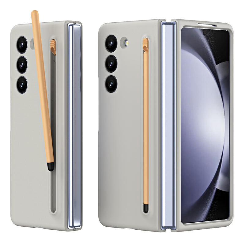 For Samsung Galaxy Z Fold5 5G Case All-Inclusive PC Phone Cover with Front Screen Protector Stylus Pen