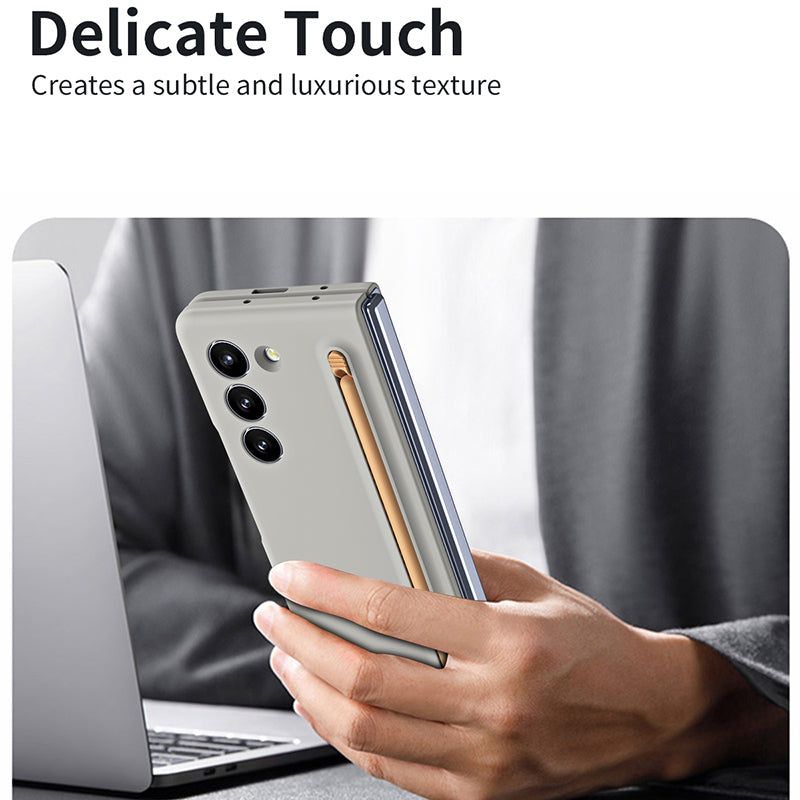 For Samsung Galaxy Z Fold5 5G Case All-Inclusive PC Phone Cover with Front Screen Protector Stylus Pen