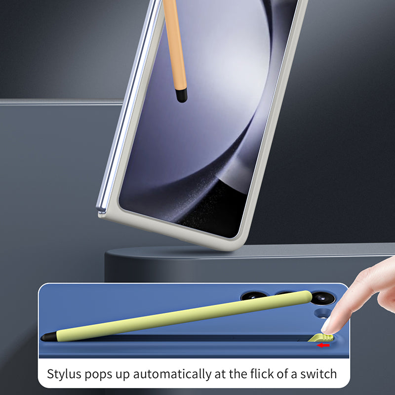 For Samsung Galaxy Z Fold5 5G Case All-Inclusive PC Phone Cover with Front Screen Protector Stylus Pen