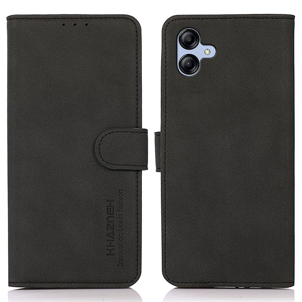 KHAZNEH For Samsung Galaxy A05 4G Case Textured Leather Mobile Phone Cover Wallet Stand Shell