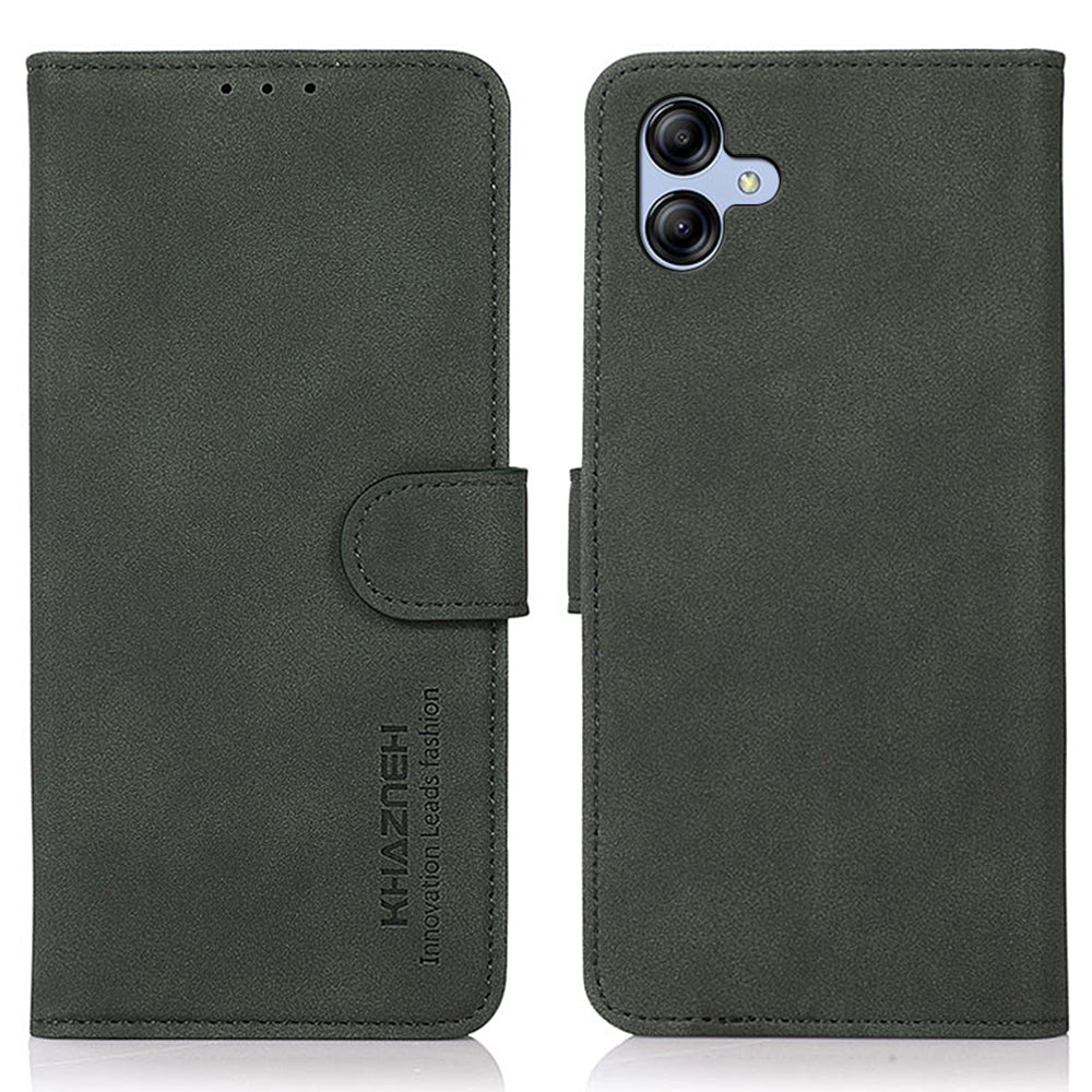 KHAZNEH For Samsung Galaxy A05 4G Case Textured Leather Mobile Phone Cover Wallet Stand Shell