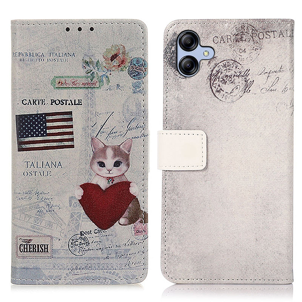 For Samsung Galaxy A05 4G Case Wallet Pattern Printed Leather Stand Phone Cover