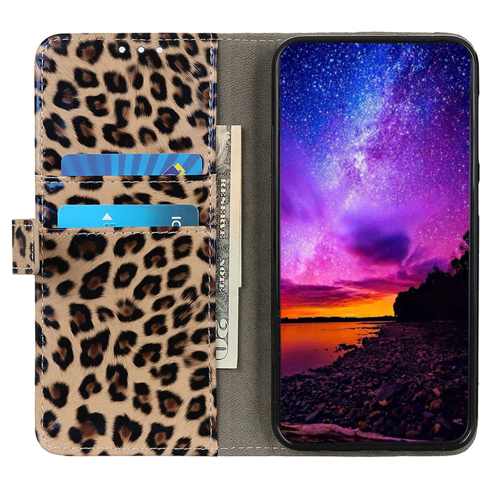 For Samsung Galaxy A05 4G Case PU Leather Stand Wallet Phone Cover - Leopard Pattern