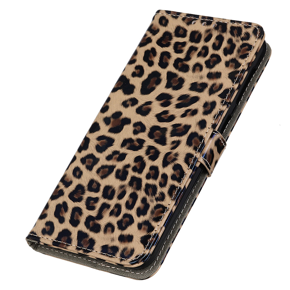 For Samsung Galaxy A05 4G Case PU Leather Stand Wallet Phone Cover - Leopard Pattern