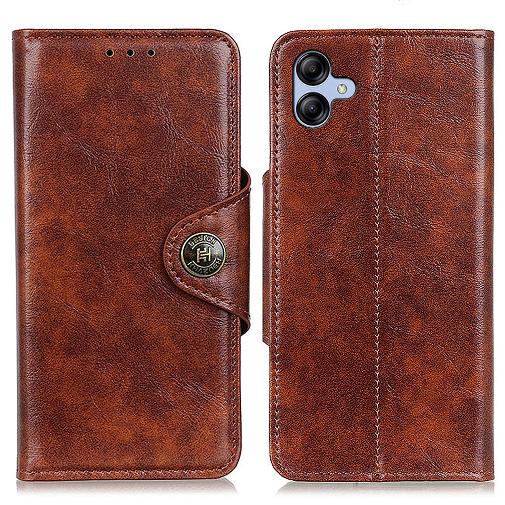 KHAZHEN For Samsung Galaxy A05 4G Case Textured Stand Slim-Fit PU Leather Wallet Phone Cover