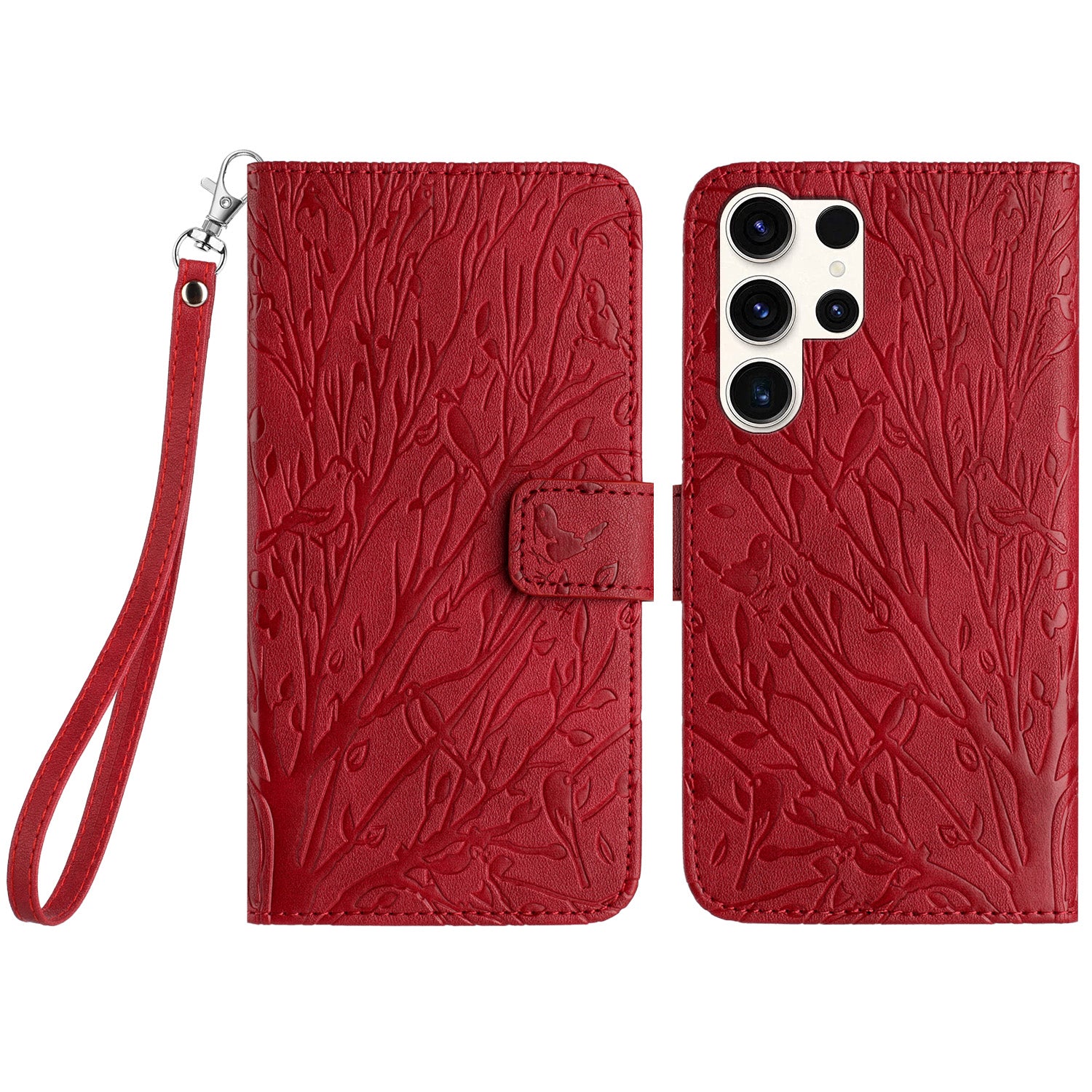 For Samsung Galaxy S23 Ultra Leather Case Anti-scratch Wallet Stand Phone Cover