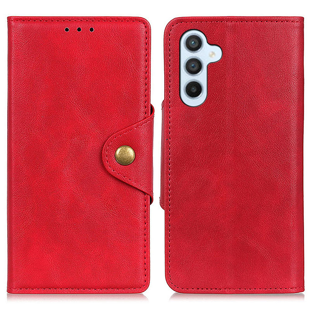 For Samsung Galaxy A05s 4G Case Leather Wallet Brass Buckle Stand Phone Protective Cover