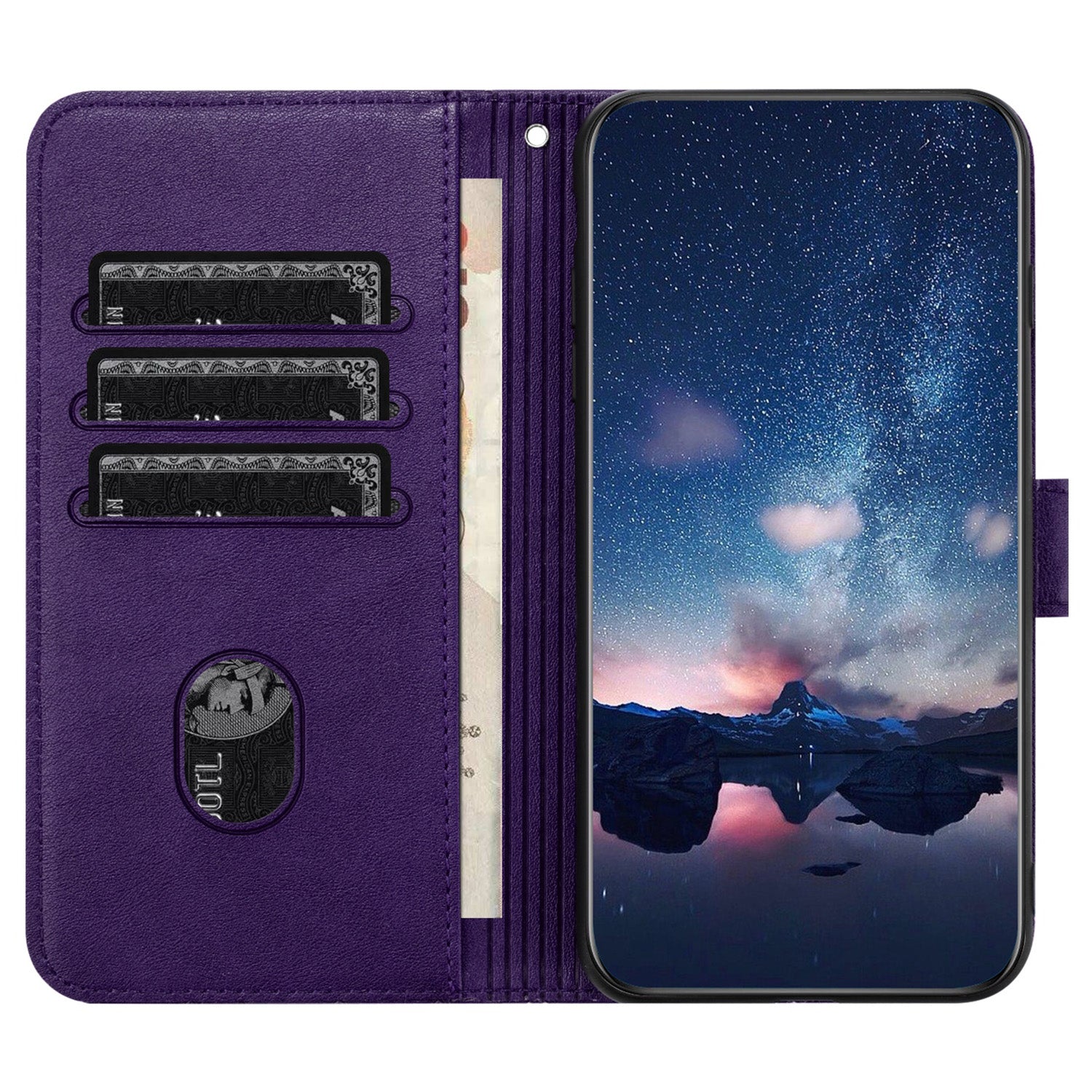 Til Samsung Galaxy A54 5G etui Tree Bird Imprinted Wallet læder telefoncover