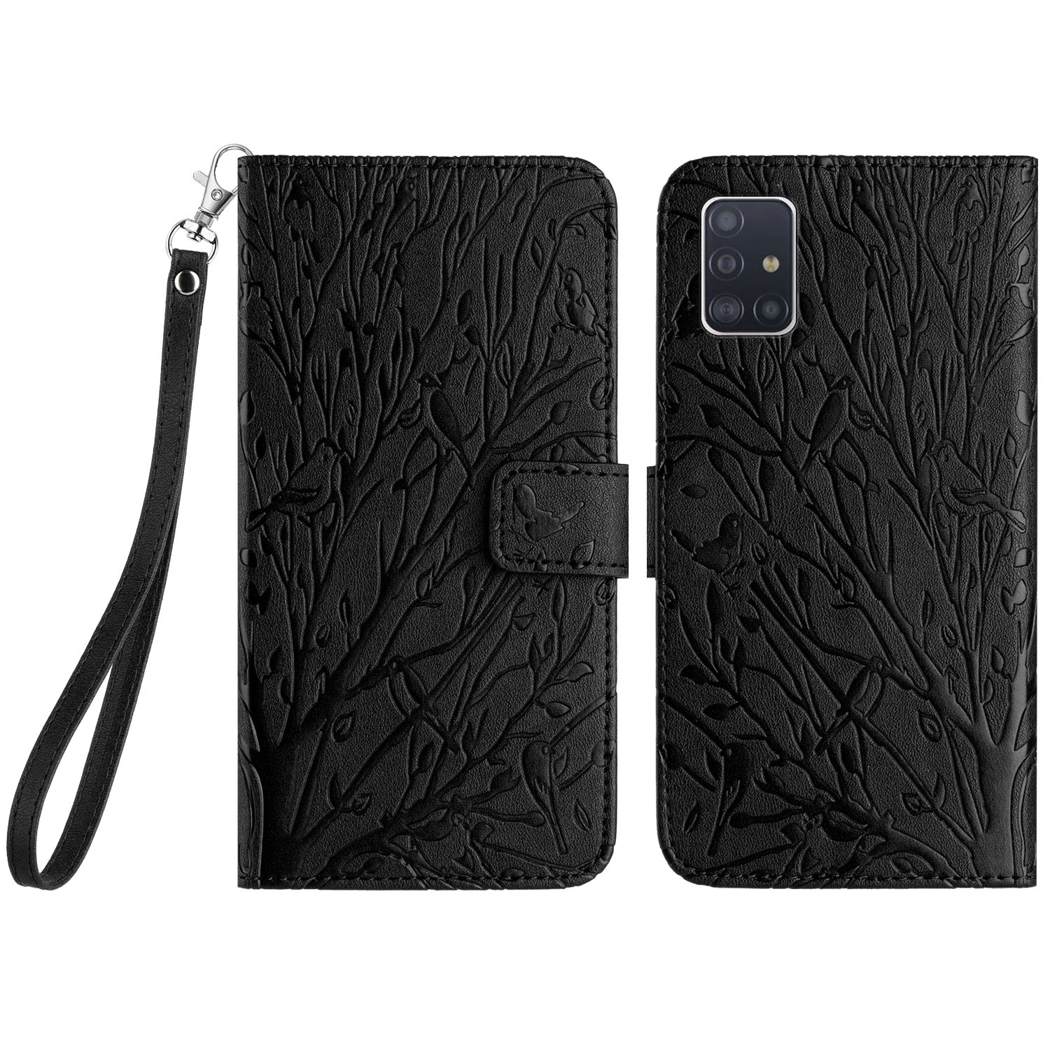 Til Samsung Galaxy A51 4G SM-A515 telefontaske Pung PU-læderstativ Telefoncover
