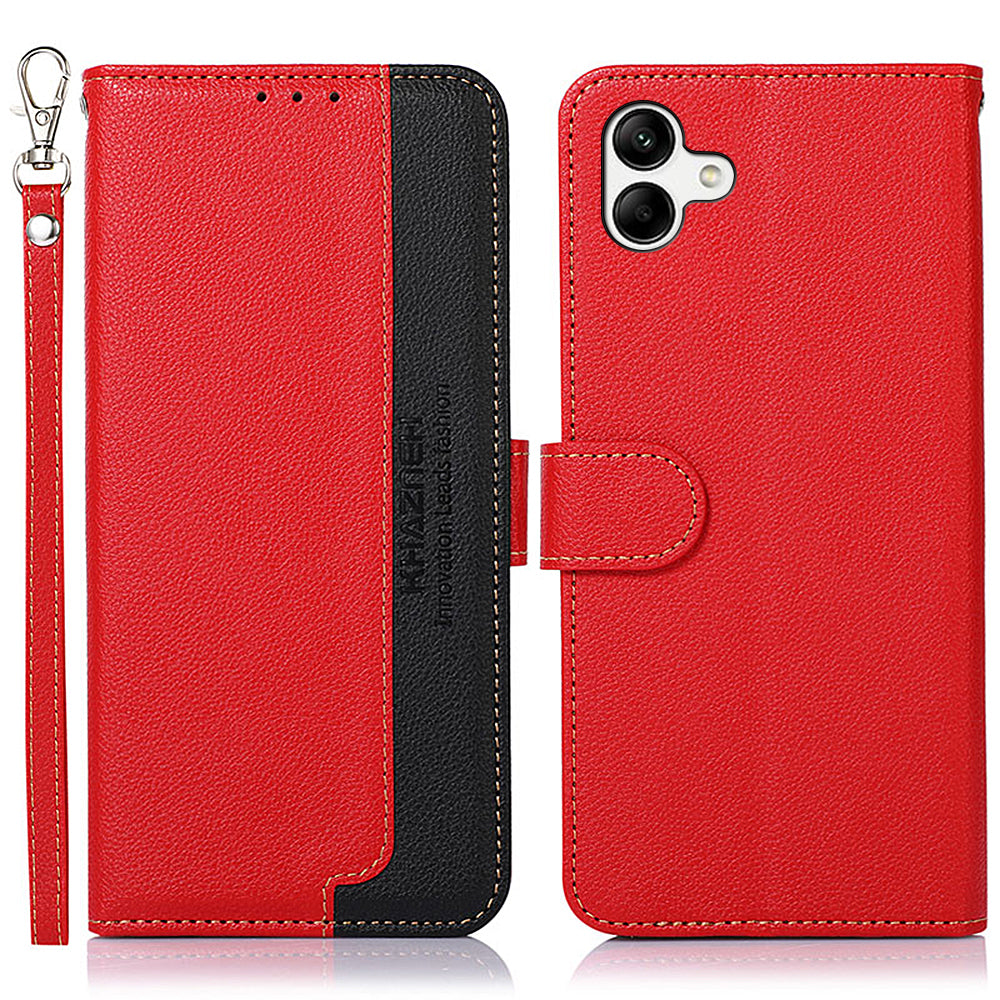 KHAZNEH For Samsung Galaxy A05 4G Case RFID Blocking Wallet PU Leather Phone Stand Cover