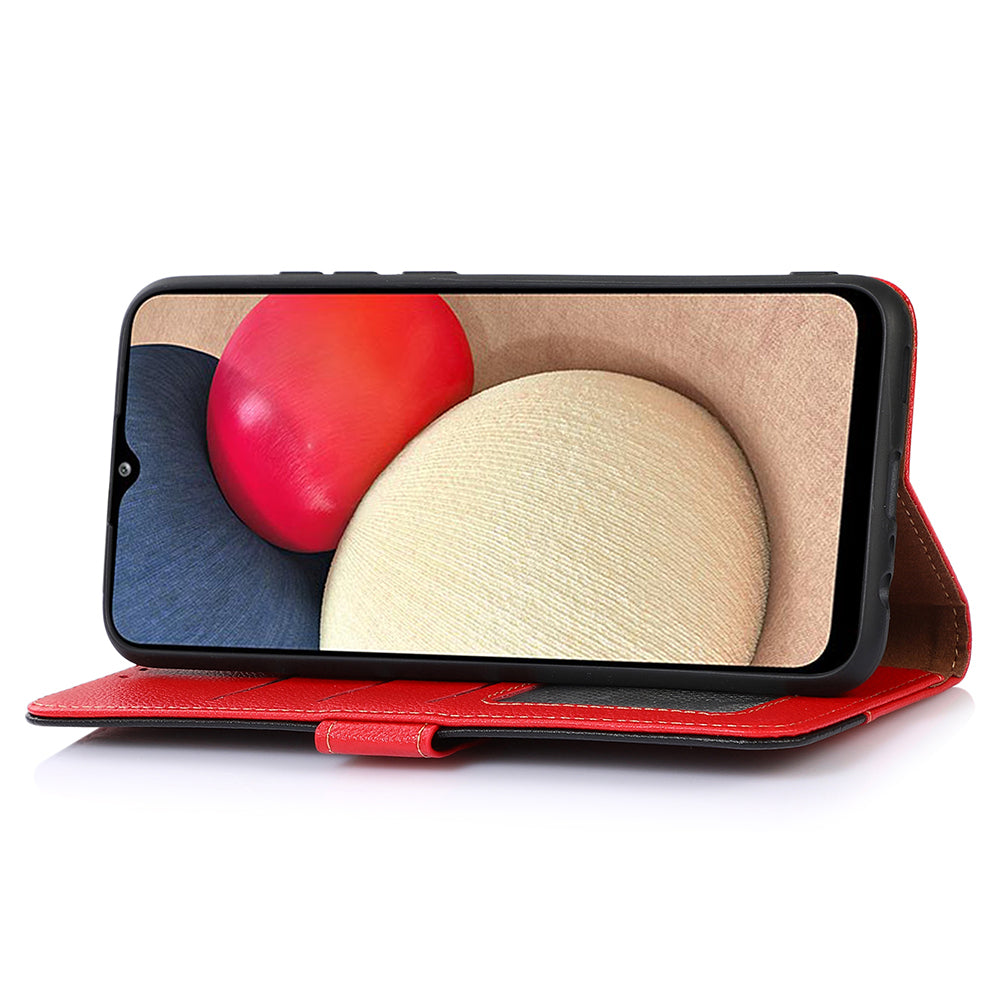 KHAZNEH For Samsung Galaxy A05 4G Case RFID Blocking Wallet PU Leather Phone Stand Cover