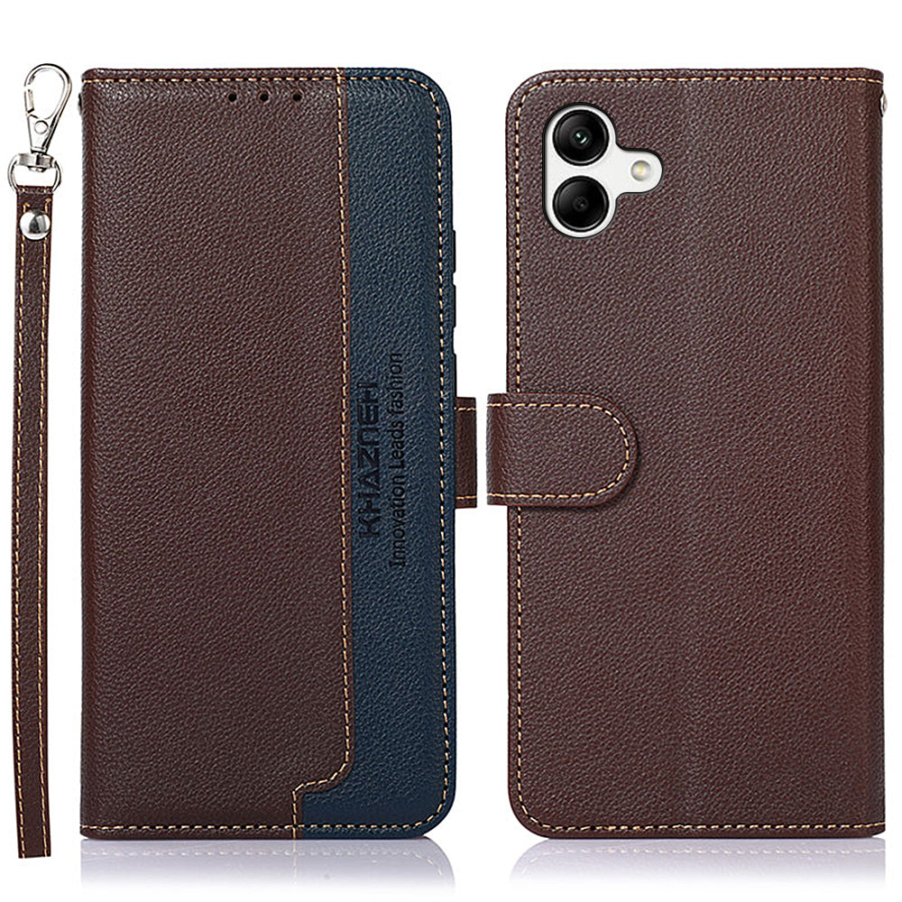 KHAZNEH For Samsung Galaxy A05 4G Case RFID Blocking Wallet PU Leather Phone Stand Cover