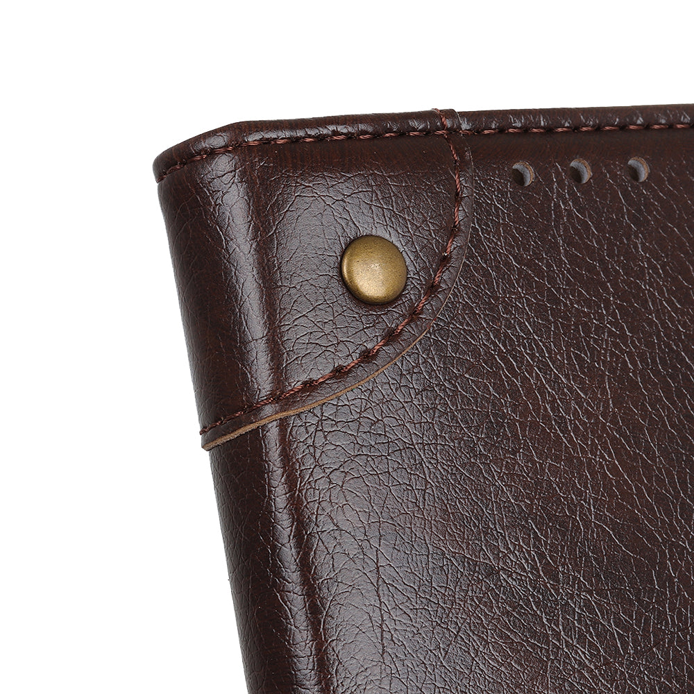 PU Leather Phone Cover for Samsung Galaxy A05 4G Case Stand Brass Button Decor Wallet