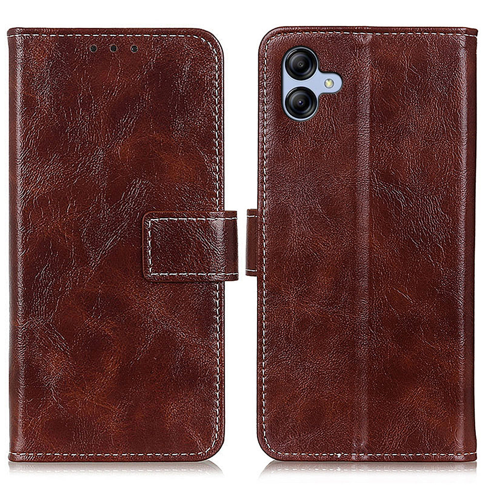 Leather Phone Shell for Samsung Galaxy A05 4G Case Crazy Horse Texture Phone Cover