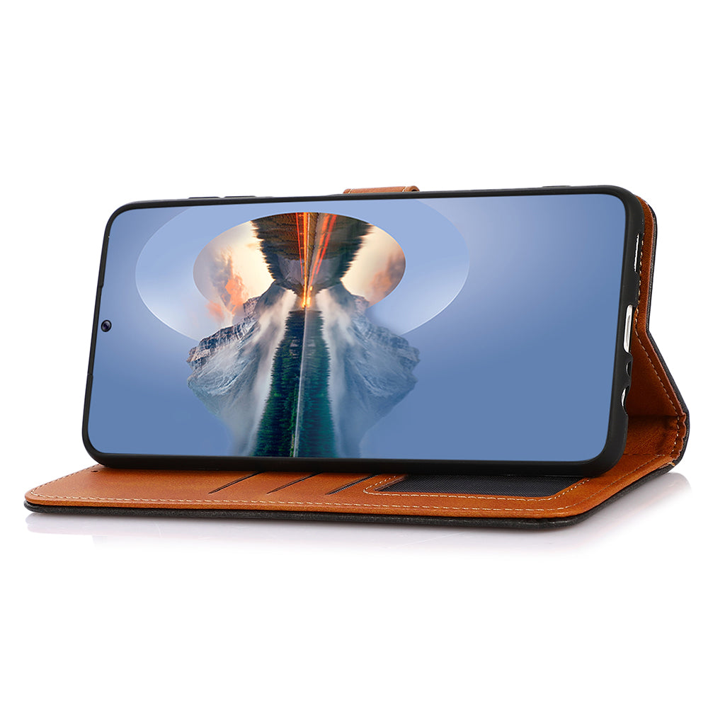 KHAZNEH For Samsung Galaxy A05 4G Case Cowhide Texture PU Leather Stand Wallet Phone Cover