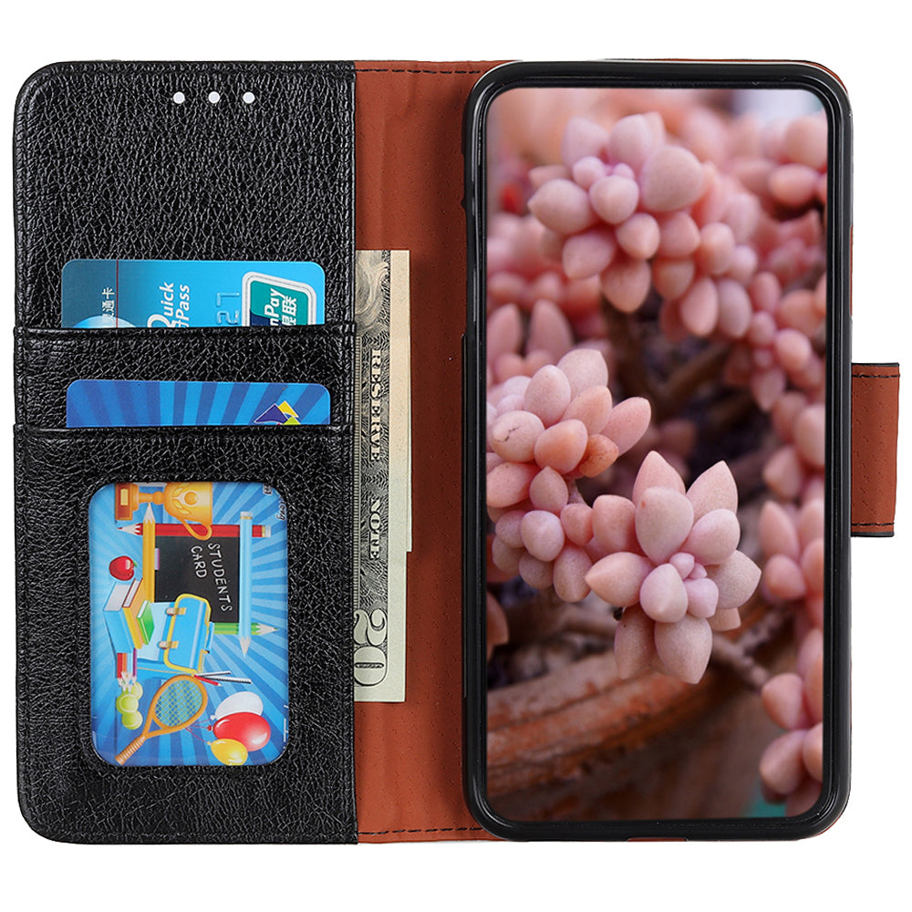 For Samsung Galaxy A05 4G Case Nappa Texture Split Leather Foldable Stand Phone Cover