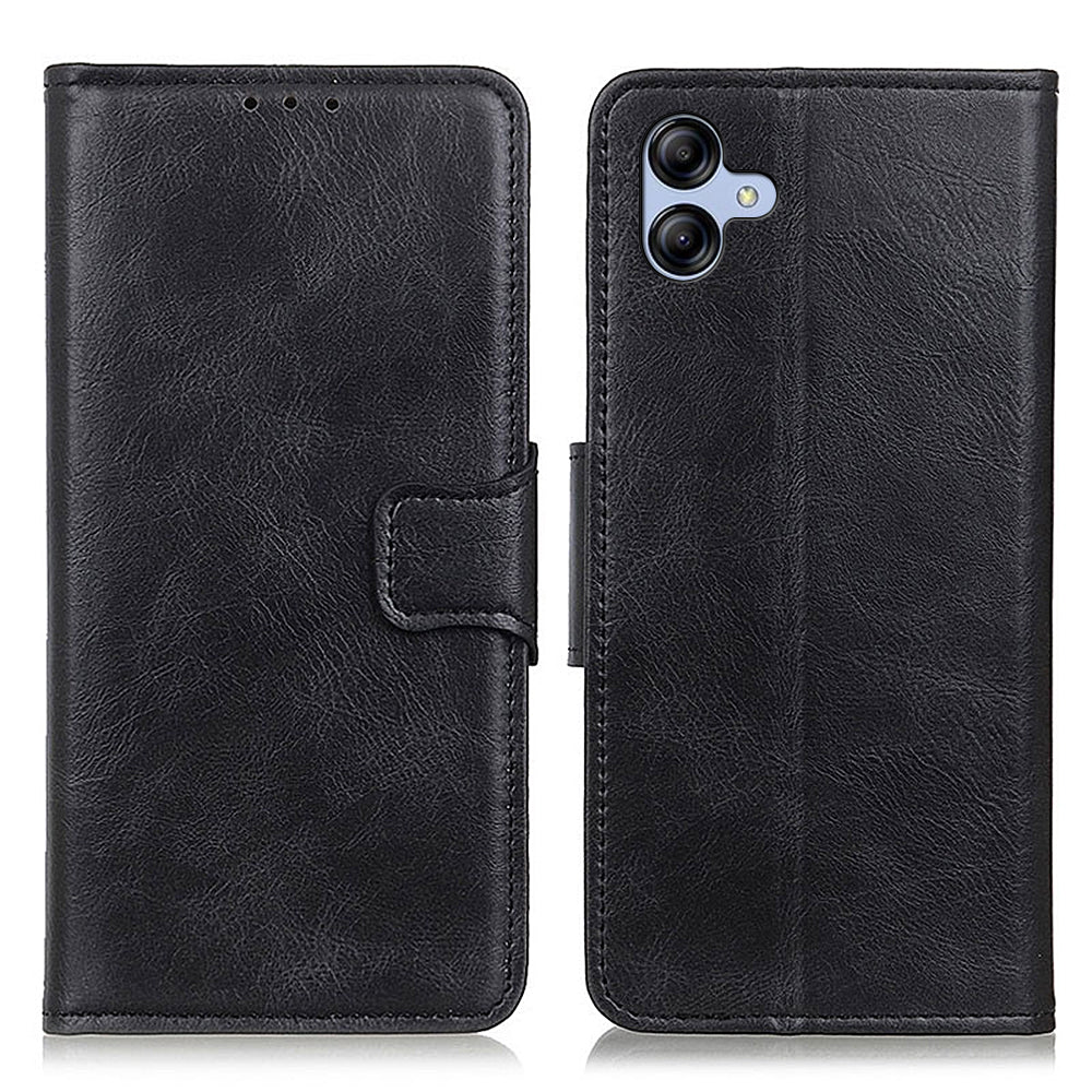 For Samsung Galaxy A05 4G Case PU Leather Shell Crazy Horse Texture Phone Cover