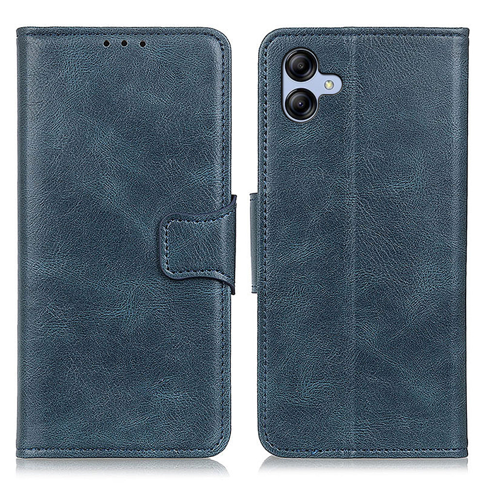 For Samsung Galaxy A05 4G Case PU Leather Shell Crazy Horse Texture Phone Cover