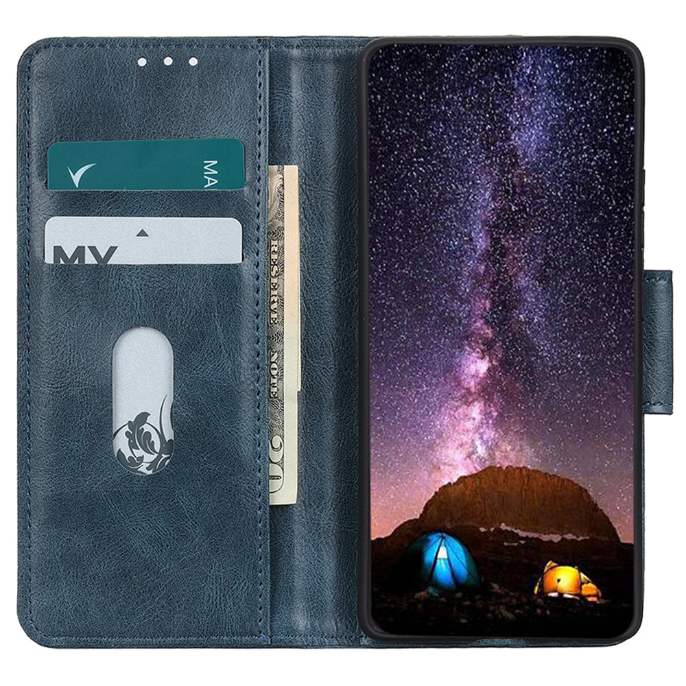 For Samsung Galaxy A05 4G Case PU Leather Shell Crazy Horse Texture Phone Cover