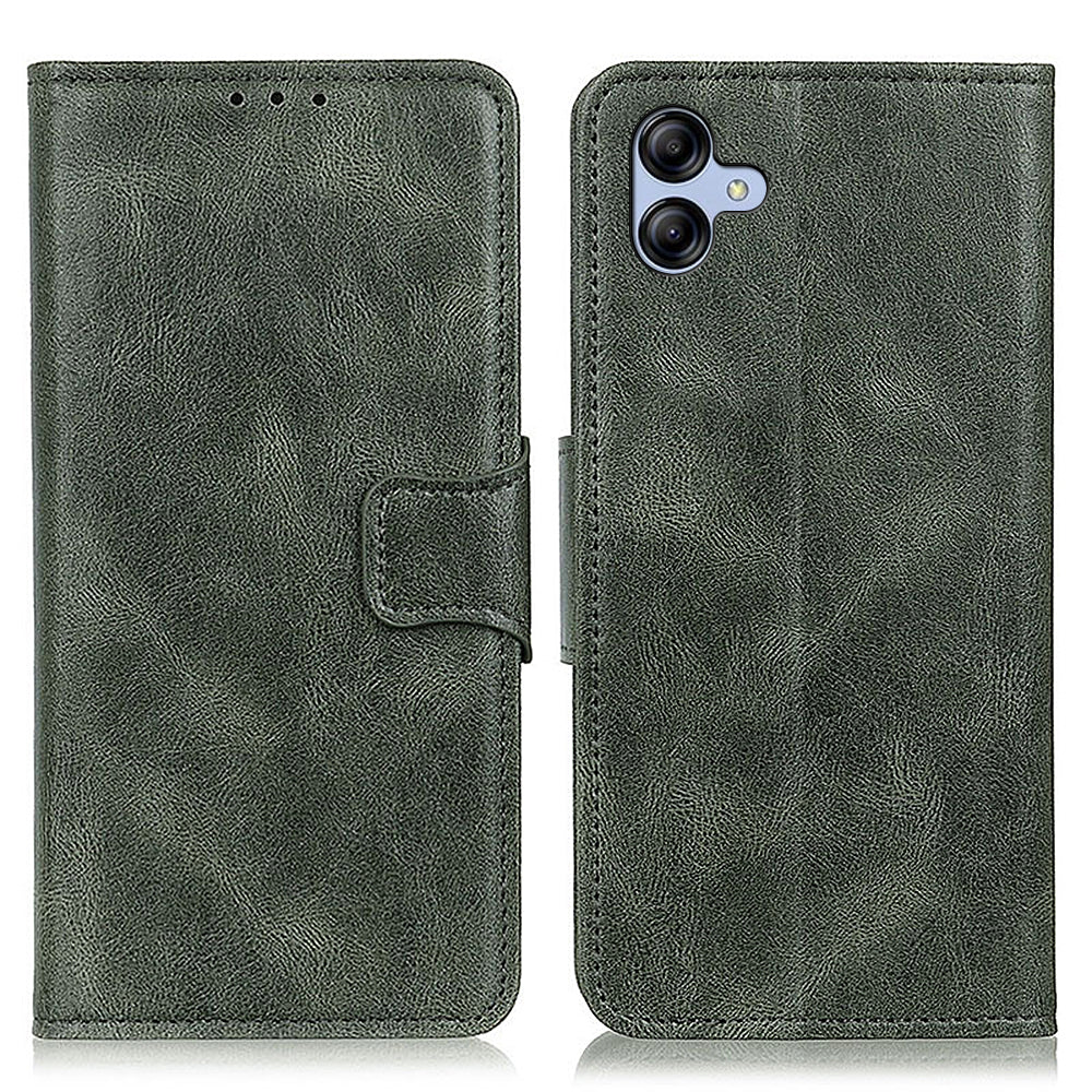 For Samsung Galaxy A05 4G Case PU Leather Shell Crazy Horse Texture Phone Cover