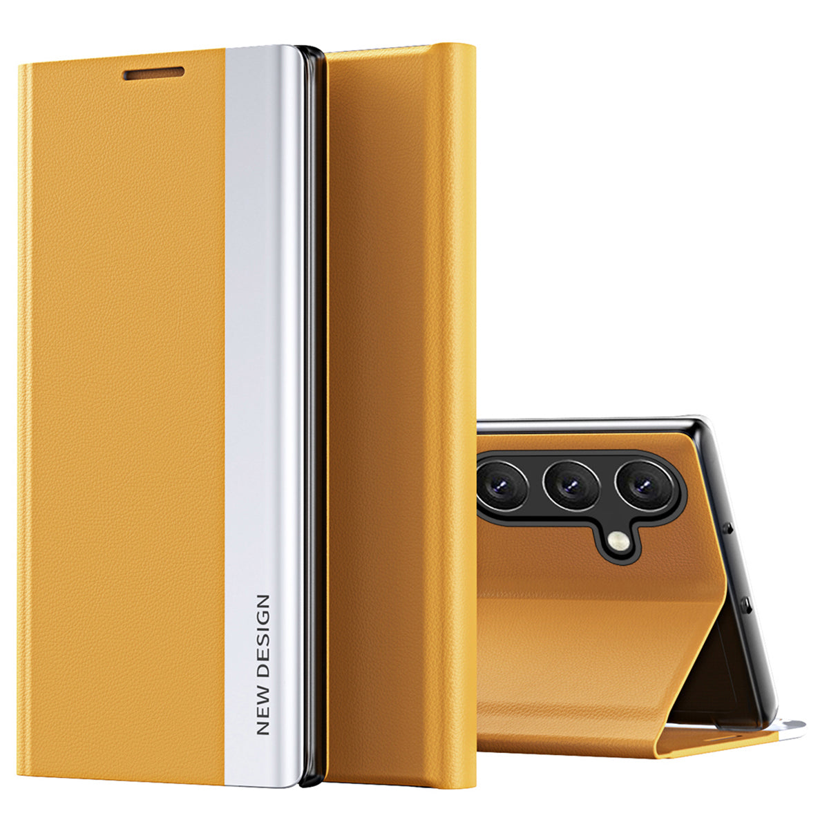 For Samsung Galaxy M34 5G F34 5G Case PU Leather Electroplating Stand Cover