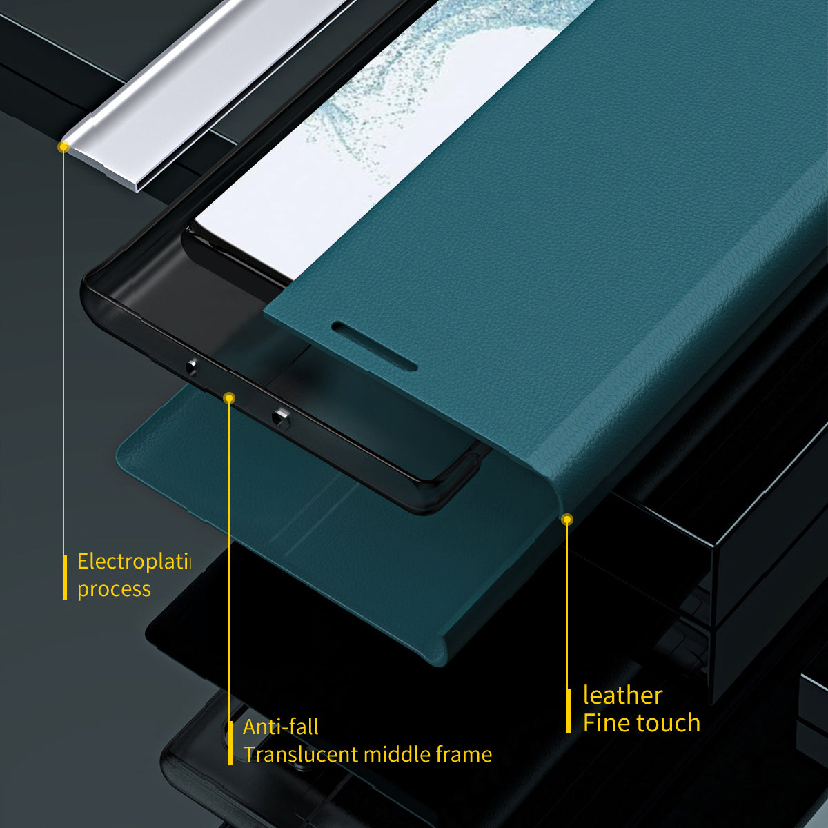 For Samsung Galaxy M34 5G F34 5G Case PU Leather Electroplating Stand Cover