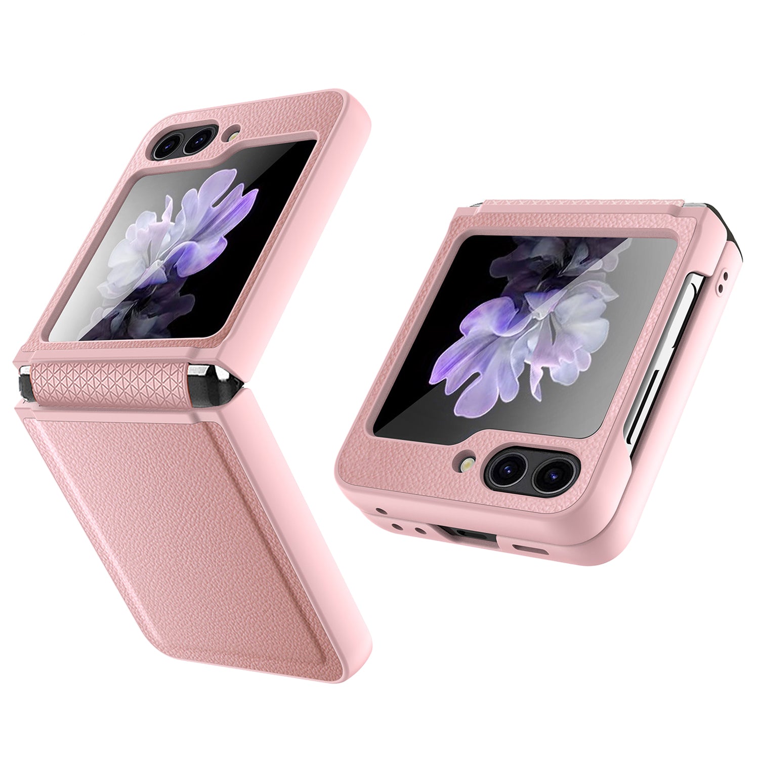 For Samsung Galaxy Z Flip5 5G Case Anti-Drop PU PC Phone Case Built-In Back Screen Glass Film