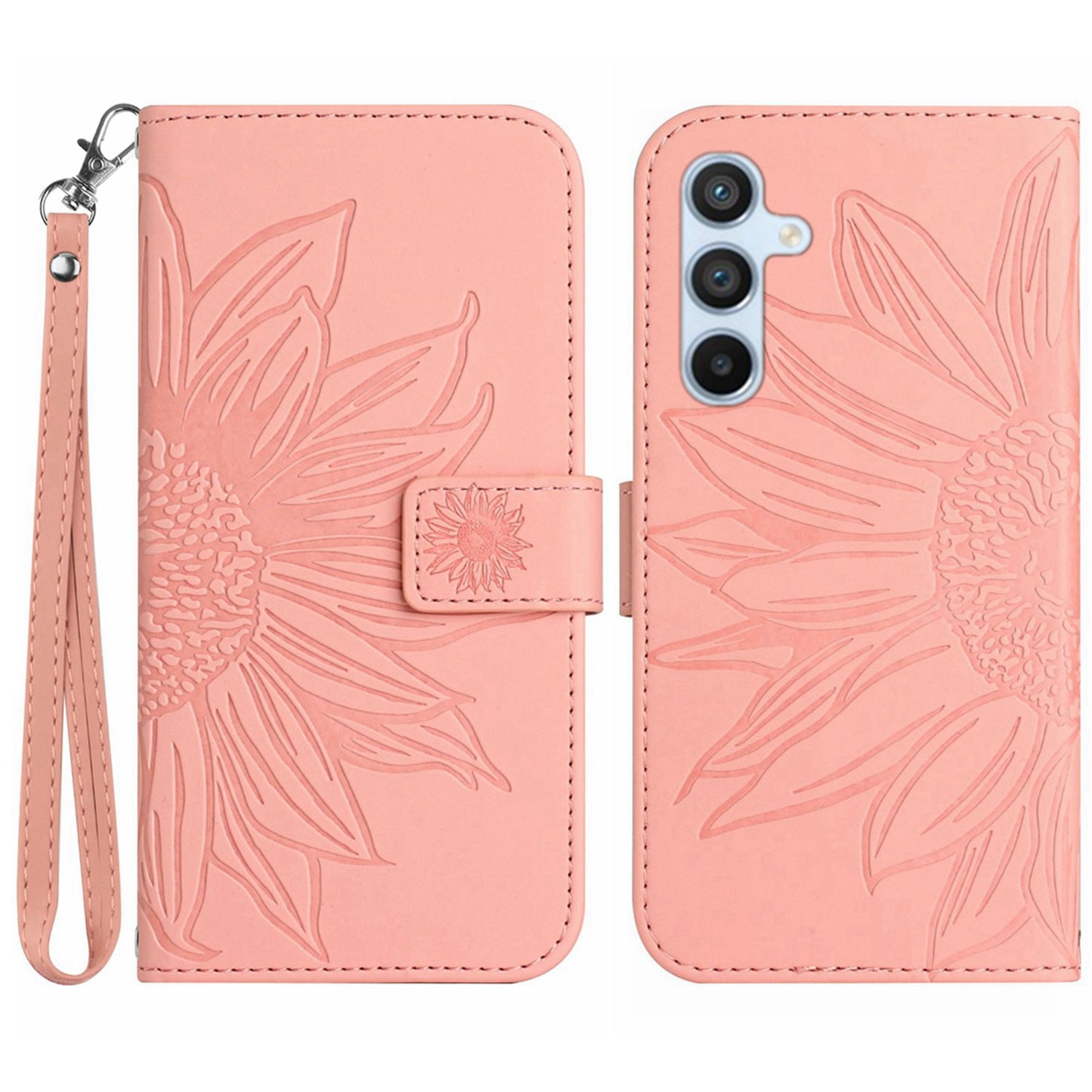 HT04 til Samsung Galaxy A05s 4G-cover med påtrykt tegnebogsstativ Lædertelefontaske med håndstrop