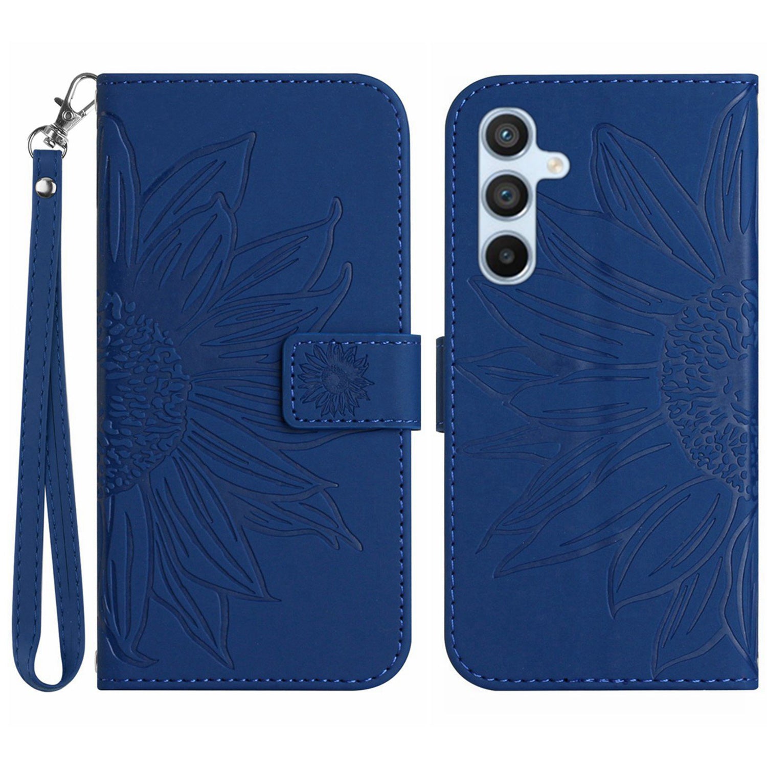 HT04 til Samsung Galaxy A05s 4G-cover med påtrykt tegnebogsstativ Lædertelefontaske med håndstrop