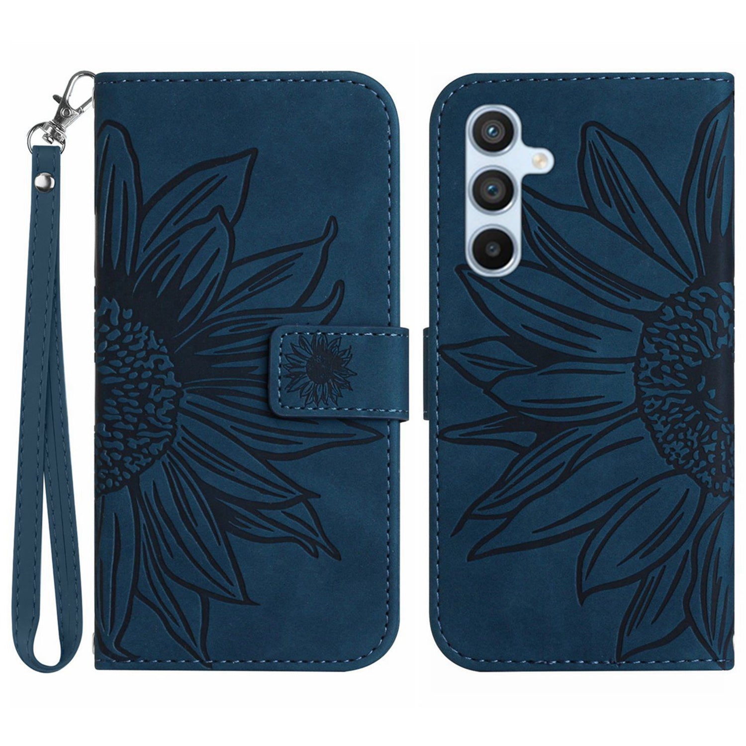 HT04 til Samsung Galaxy A05s 4G-cover med påtrykt tegnebogsstativ Lædertelefontaske med håndstrop