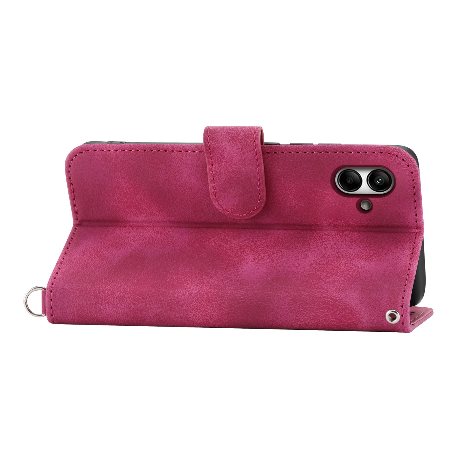 For Samsung Galaxy A05 4G Case PU Leather Flower Imprinted Phone Cover with 2 Straps