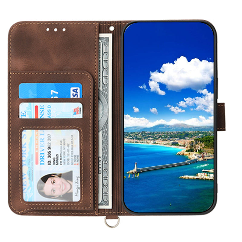 For Samsung Galaxy A05 4G Case PU Leather Flower Imprinted Phone Cover with 2 Straps