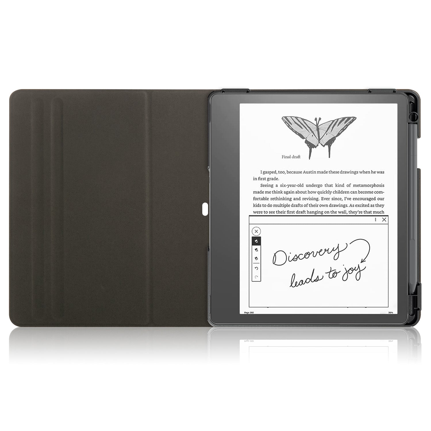 For Amazon Kindle Scribe Solid Color Tablet Case Textured Surface Anti-scratch Magnetic Absorption Tablet Cover with 360-degree Rotary Kickstand