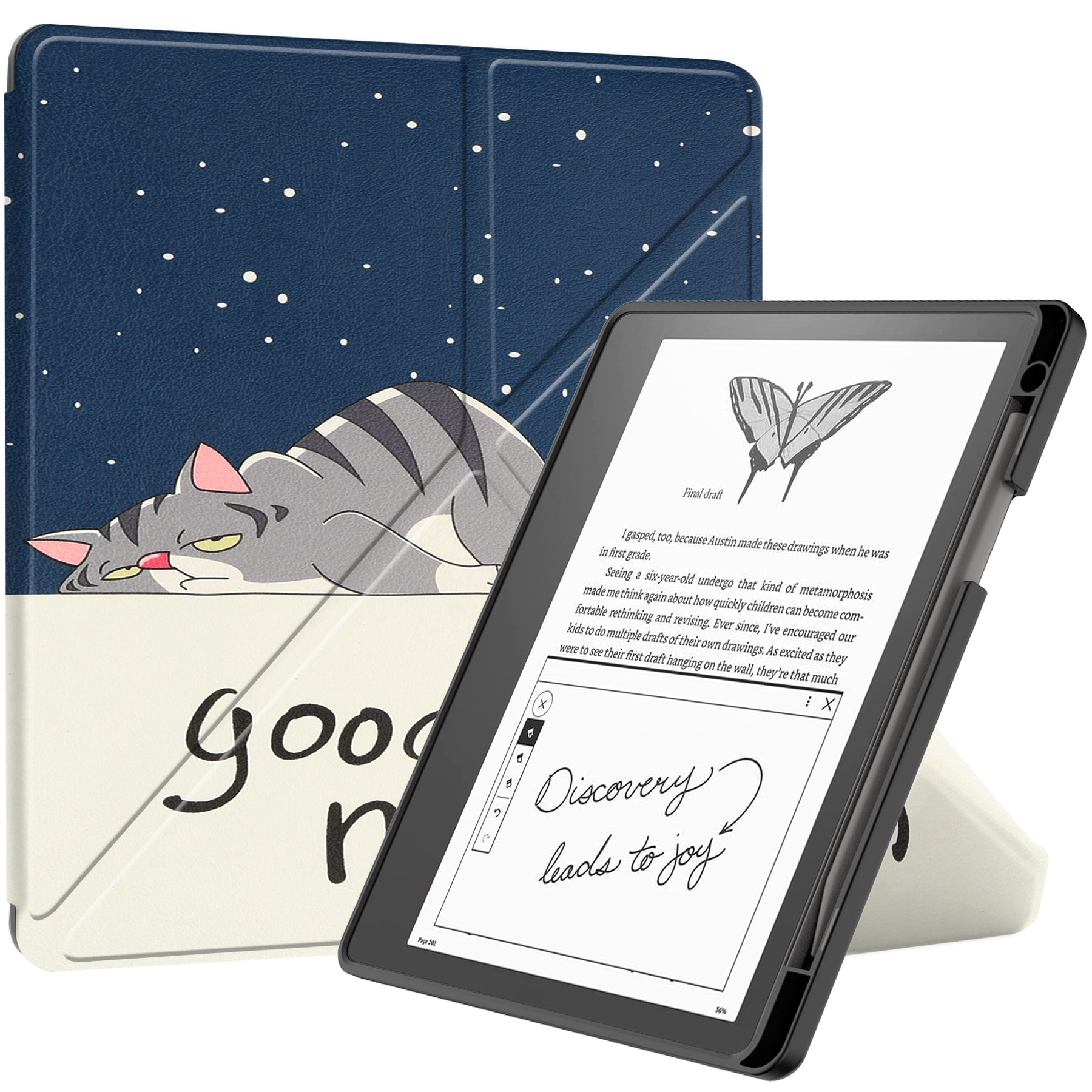 For Amazon Kindle Scribe Pattern Printing Design Leather E-Reader Case Origami Stand Cover E-book Reader Shell with Auto Wake Sleep