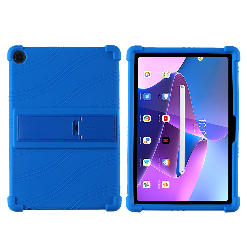 For Lenovo Tab M10 (Gen 3) TB-328XU Anti-drop Tablet Case Anti-scratch Silicone Tablet Cover with Kickstand