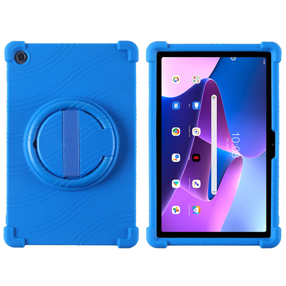 For Lenovo Tab M10 Plus (3rd Gen) Xiaoxin Pad 2022 10.6 inch 125FU 128FU Silicone Protective Cover Rotary Hand Grip Kickstand Shockproof Tablet Case