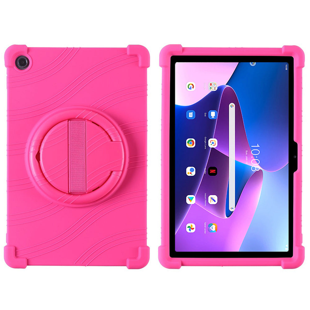 For Lenovo Tab M10 Plus (3rd Gen) Xiaoxin Pad 2022 10.6 inch 125FU 128FU Silicone Protective Cover Rotary Hand Grip Kickstand Shockproof Tablet Case