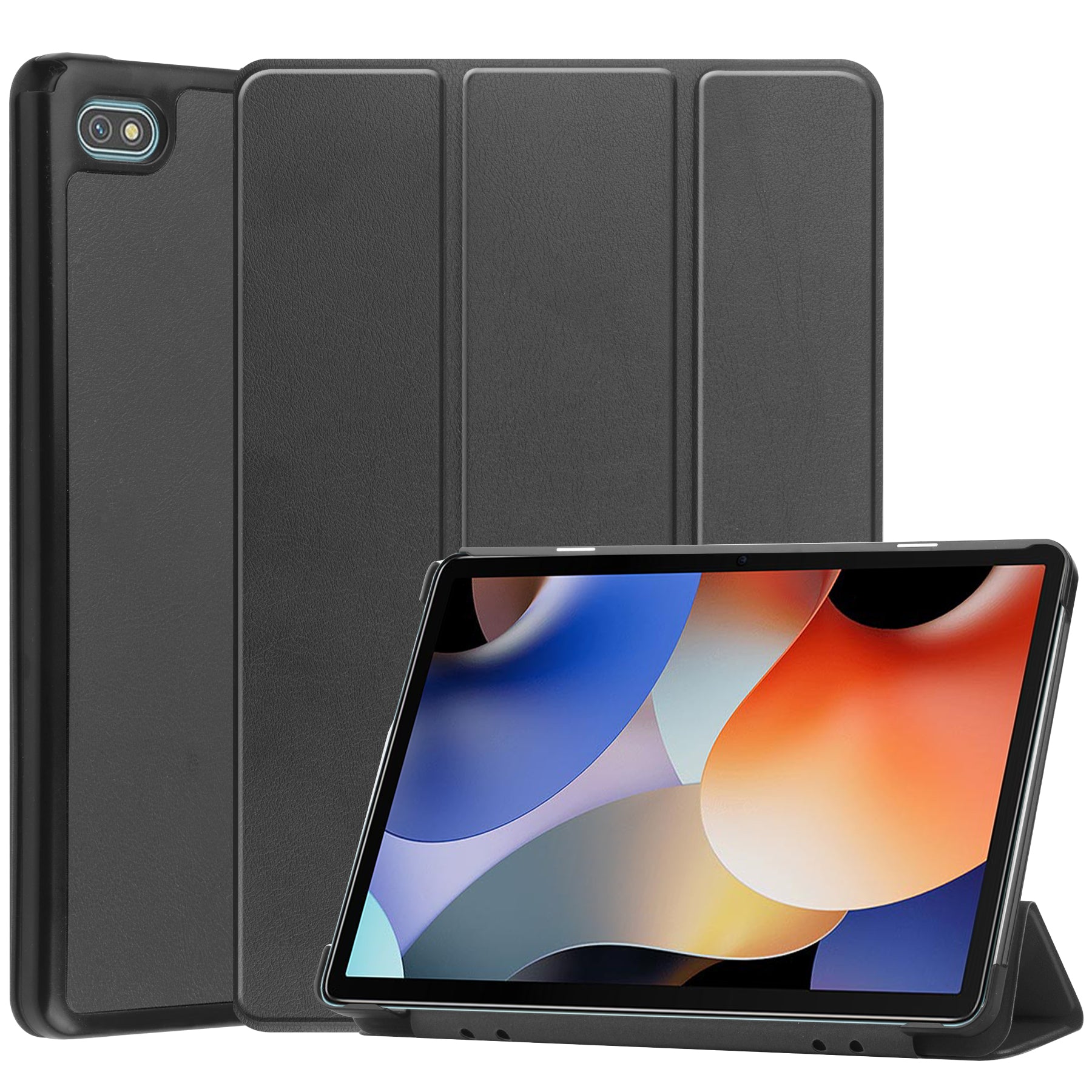 For Blackview Oscal Pad 10 Tri-fold PU Leather Tablet Case Stand Auto Wake Sleep Anti-scratch Tablet Cover
