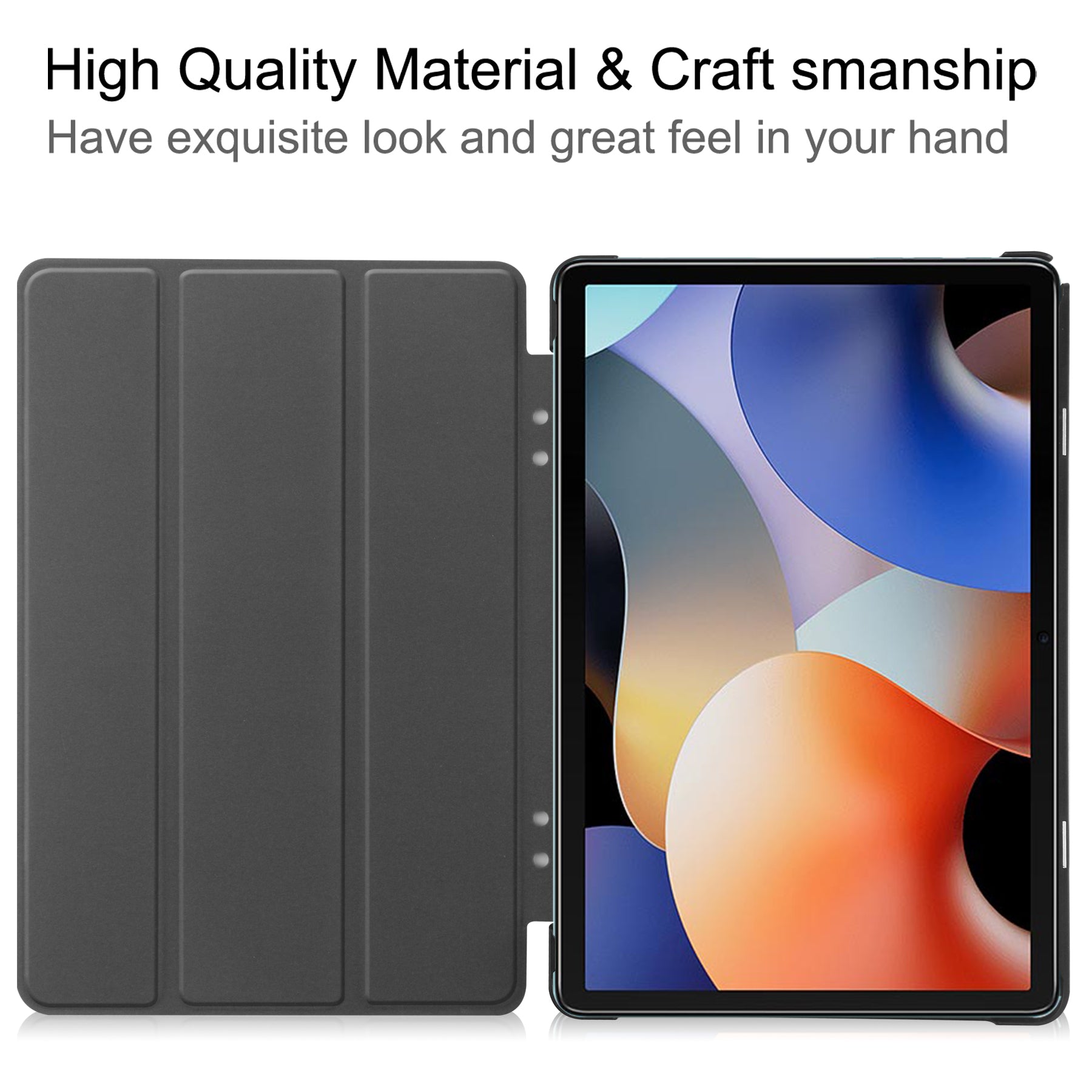 For Blackview Oscal Pad 10 Tri-fold PU Leather Tablet Case Stand Auto Wake Sleep Anti-scratch Tablet Cover
