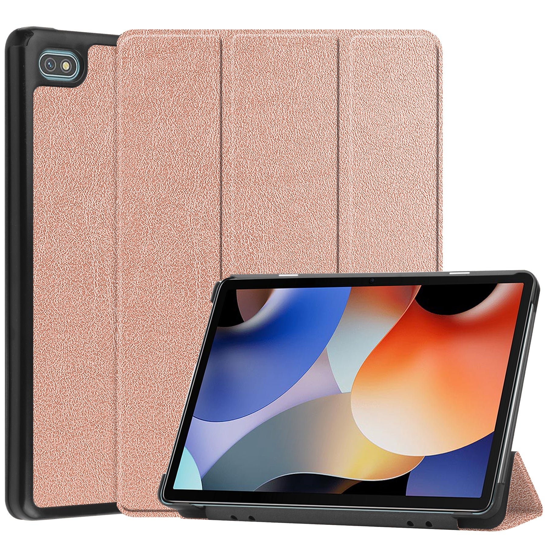 For Blackview Oscal Pad 10 Tri-fold PU Leather Tablet Case Stand Auto Wake Sleep Anti-scratch Tablet Cover