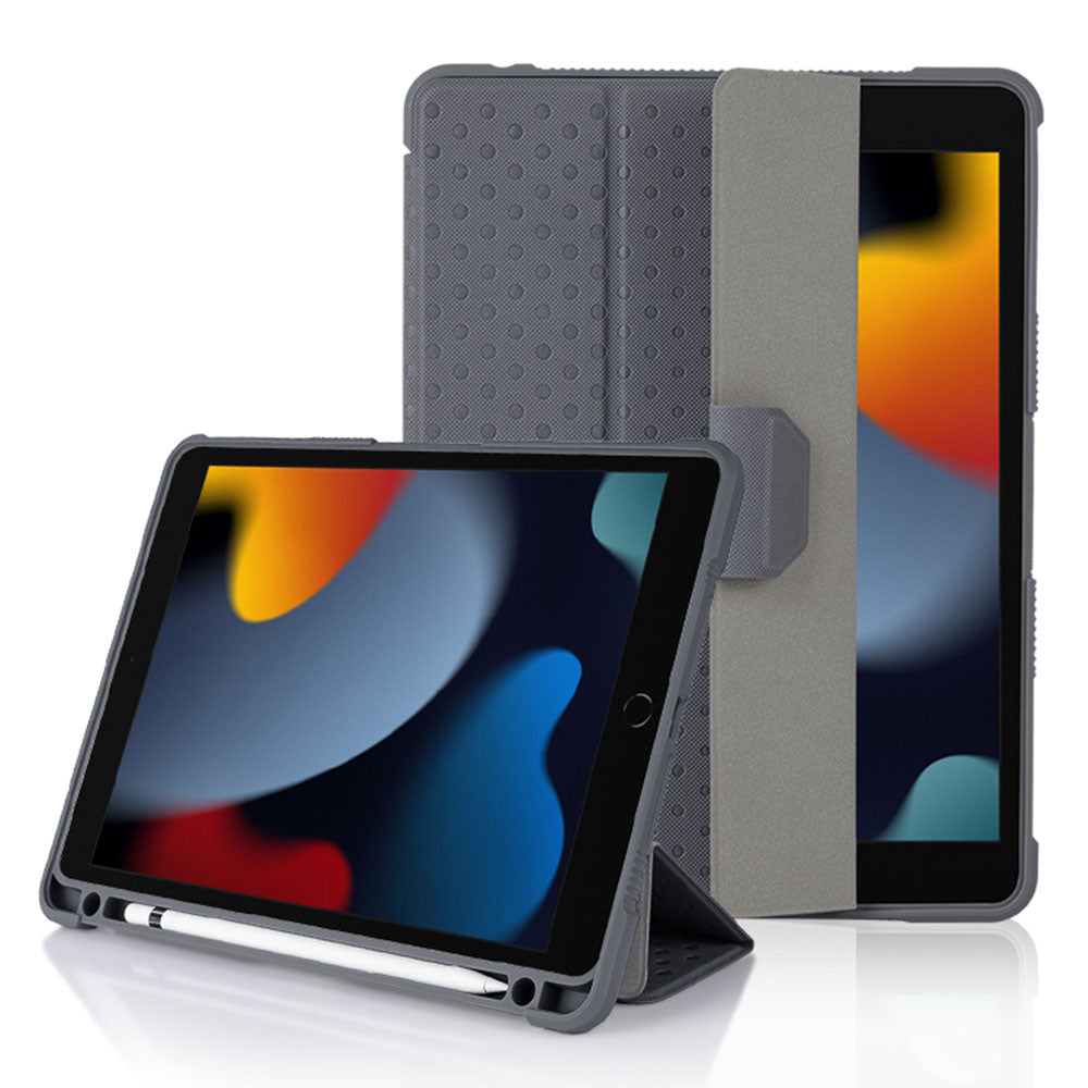 Leather Case for iPad 10.2 (2021) (2019) (2020) Tri-fold Stand Pen Slot TPU PC Transparent Tablet Case