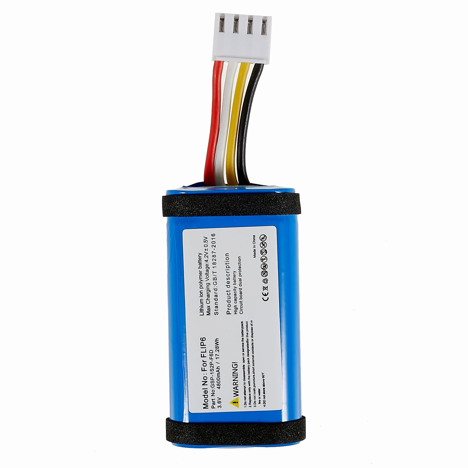 For JBL Flip 6 4.20V 4800mAh Lithium-ion Polymer Battery Replacement Part (Encode: GSP-1S2P-F6D) (without Logo)