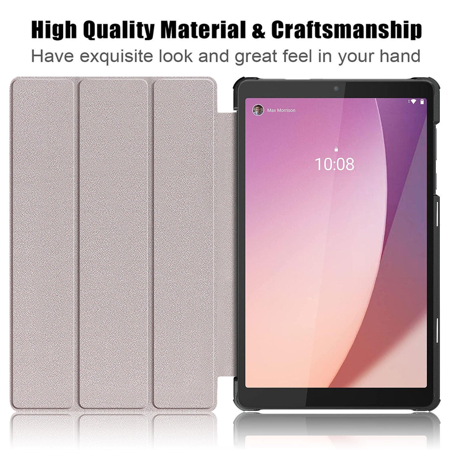 Pattern Printing Tablet Case for Lenovo Tab M8 Gen 4 TB-300FU Tri-fold Stand Tablet PU Leather Cover