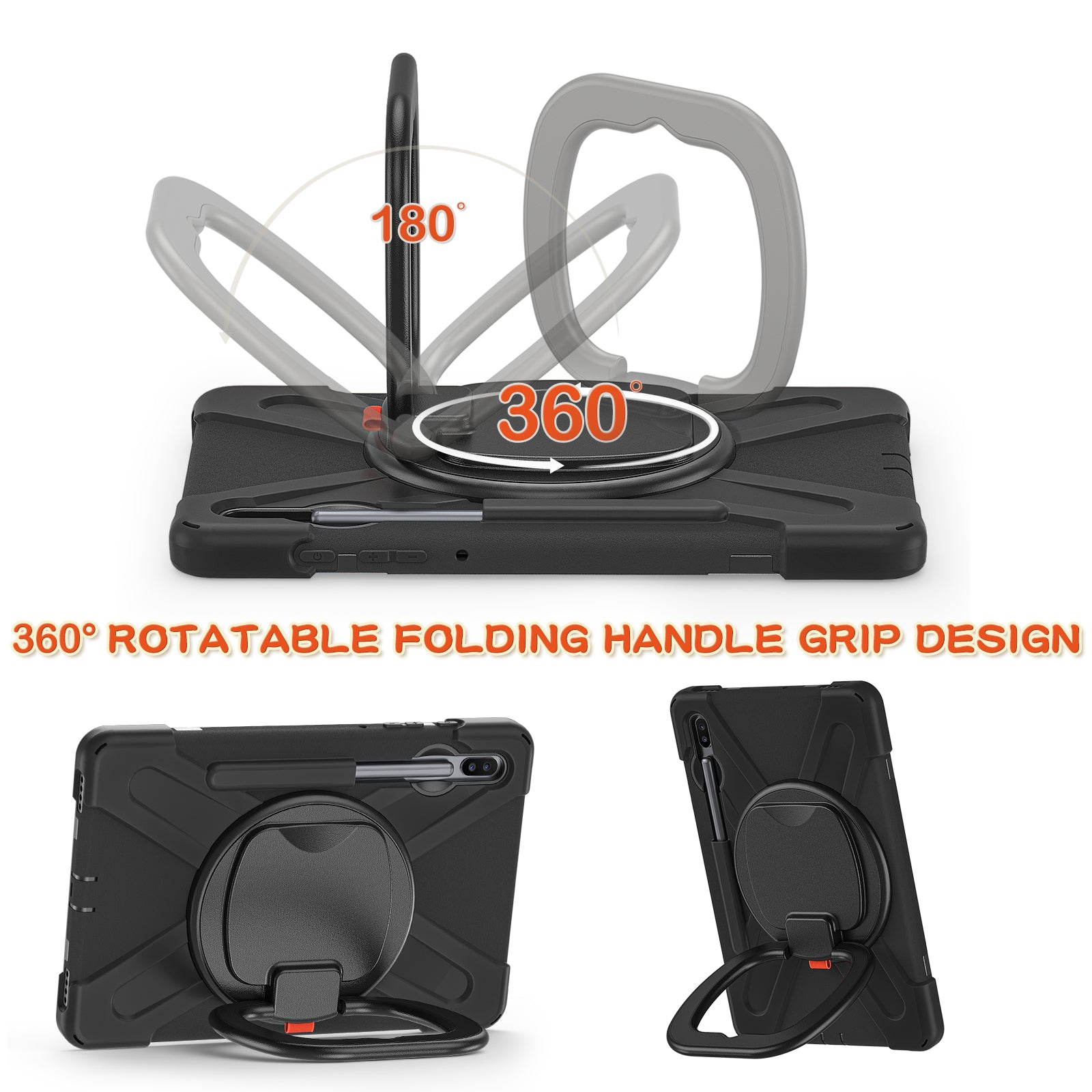 Protective Tablet Case for Samsung Galaxy Tab S6 T860, PC + Silicone Rotary Kickstand Tablet Cover
