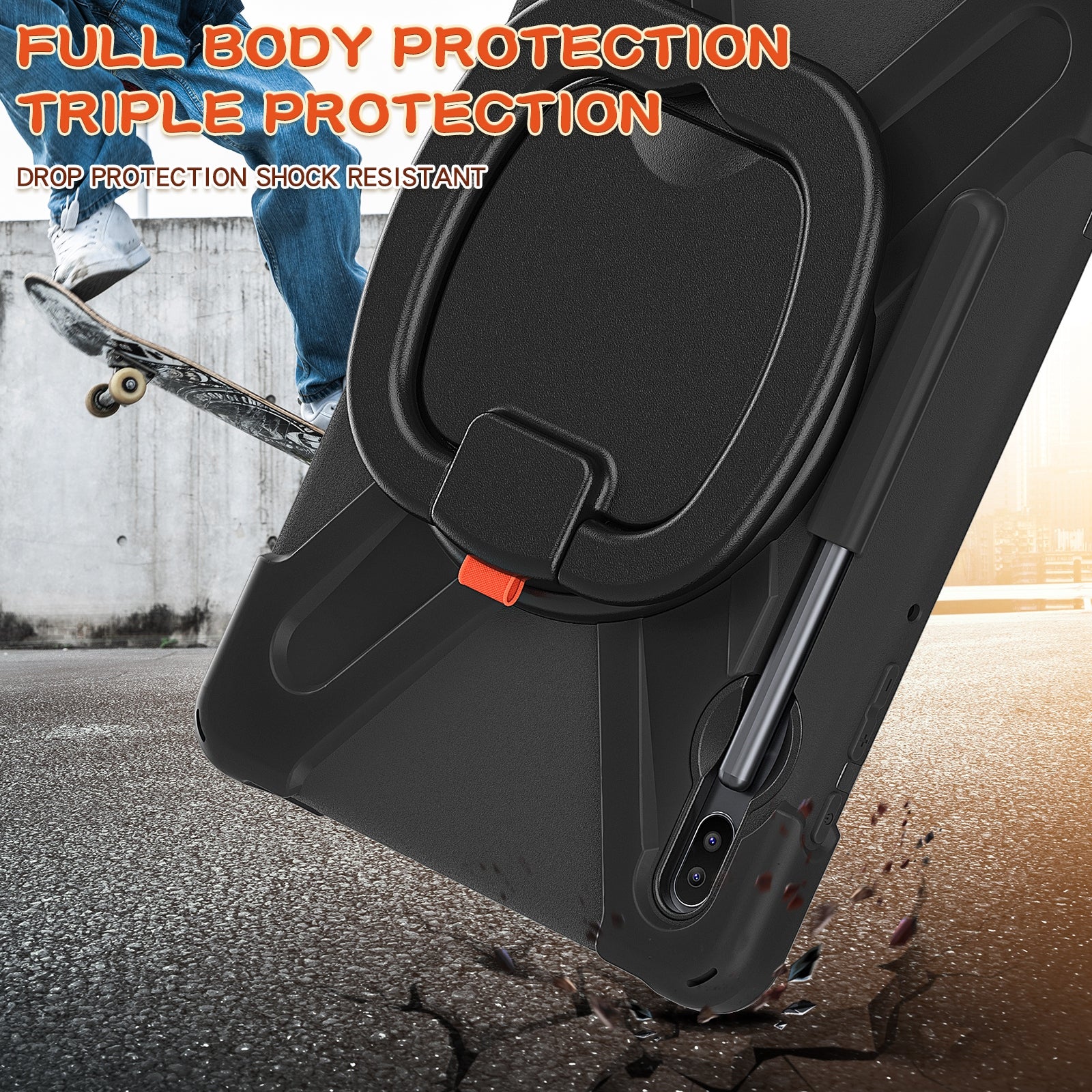 Protective Tablet Case for Samsung Galaxy Tab S6 T860, PC + Silicone Rotary Kickstand Tablet Cover