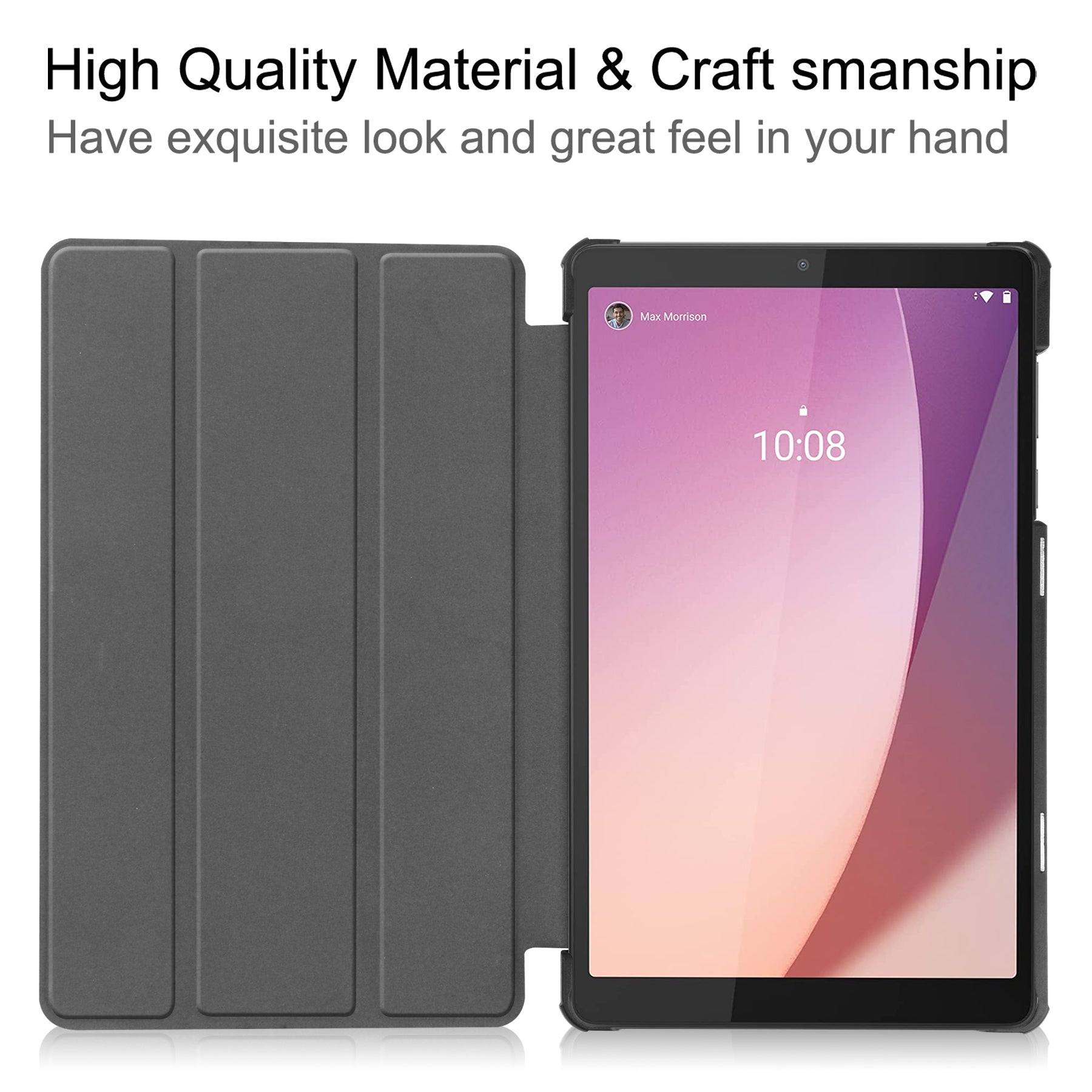 Tri-fold Stand Tablet Case for Lenovo Tab M8 Gen 4 Pattern Printing PU Leather Tablet Cover